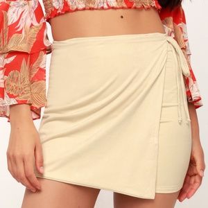 Vegan Suede Wrap Skirt